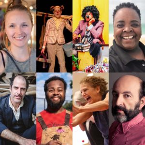Fall Clown Gym teachers: Julia Proctor, Spark, Omari Soulfinger, Michelle N. Matlock, Geoff Sobelle, Ralf Jean-Pierre, Hilary Chaplin, and Aitor Basauri.